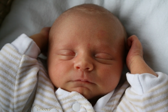 Calum Neil Taylor sleeping as a baby